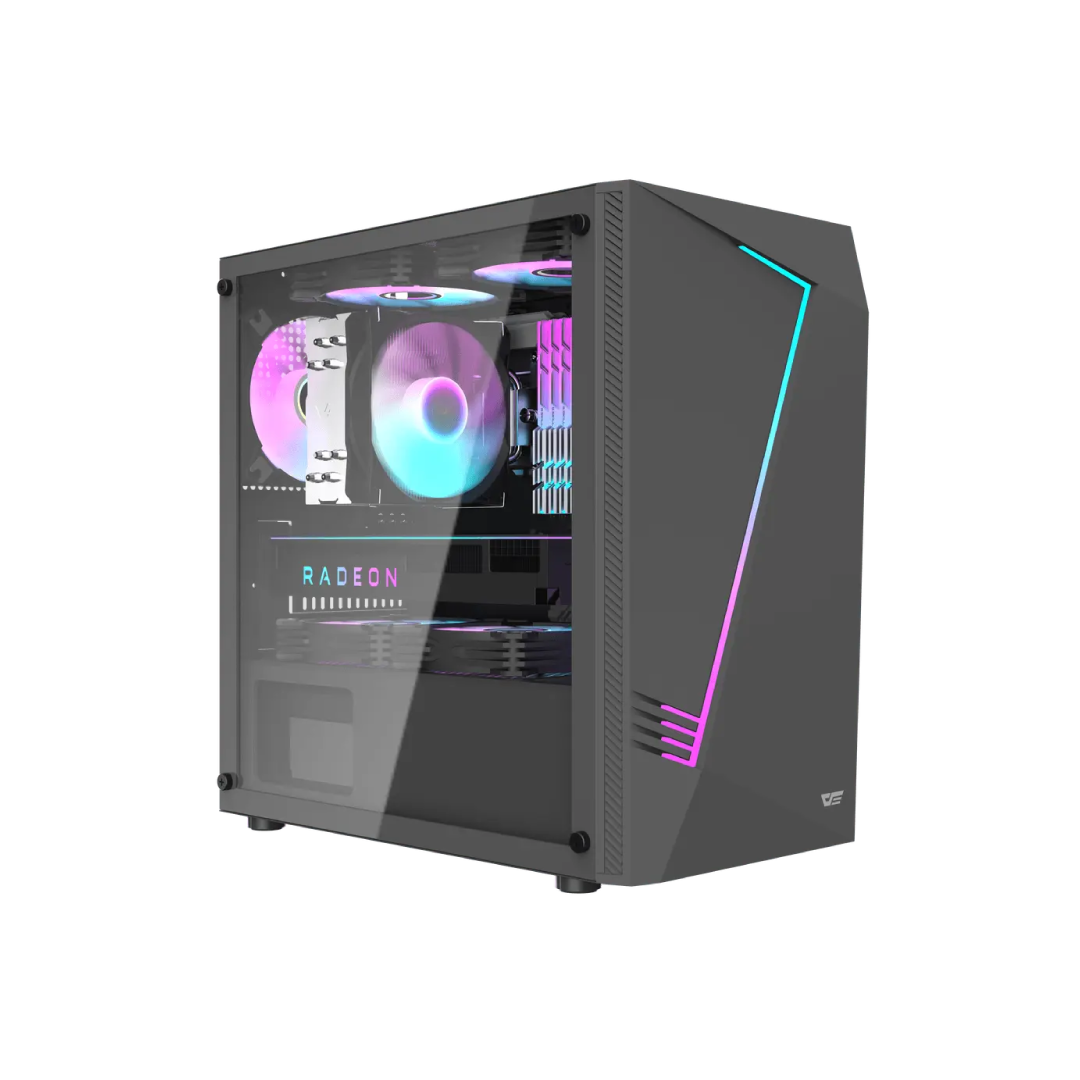 DarkFlash AL390 Black M‑ATX Gaming PC Case