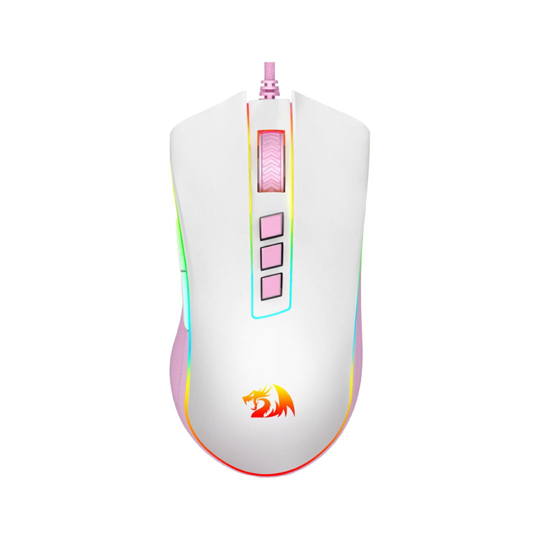 Redragon Cobra M711WP RGB Gaming Mouse – White/Pink (Lollipop Edition)