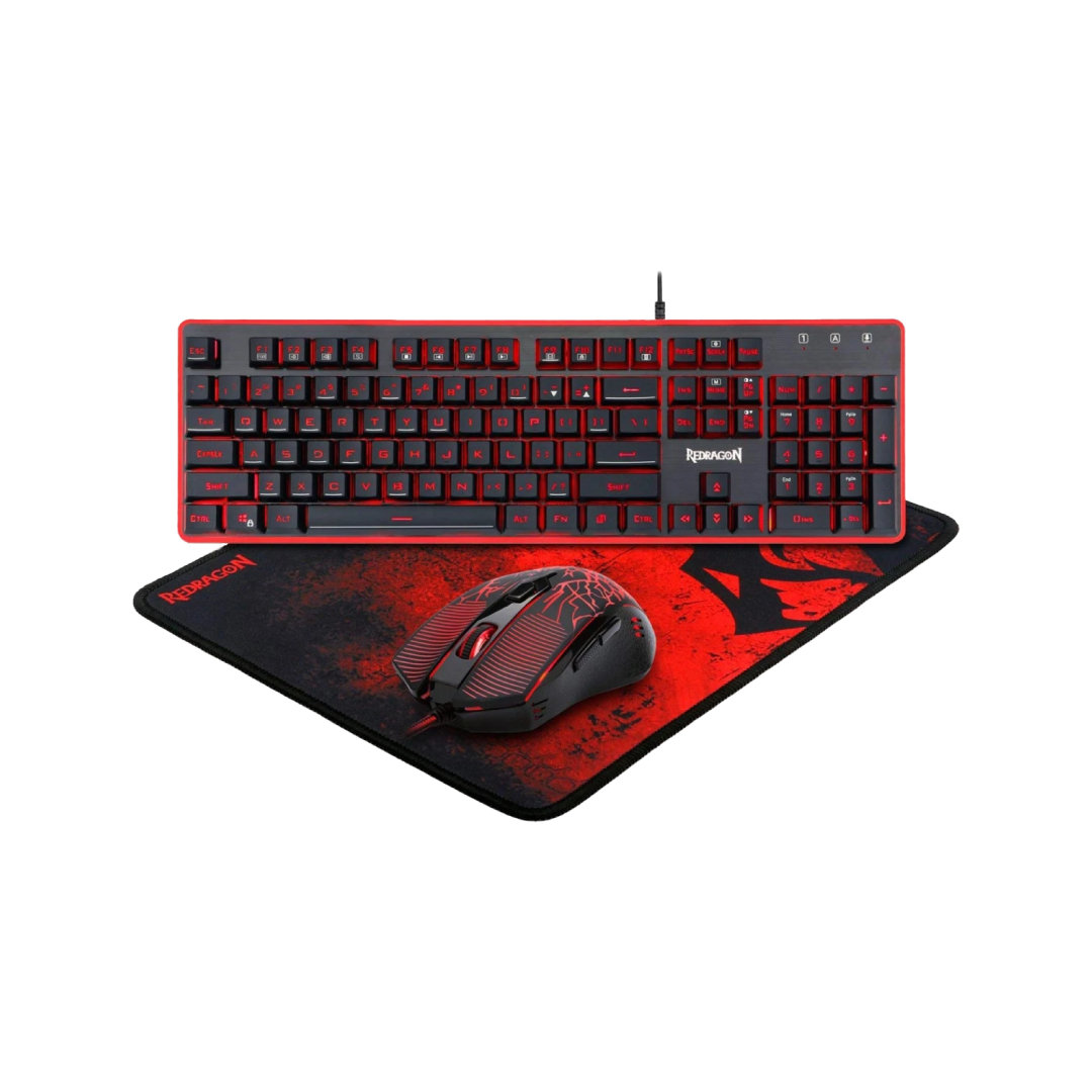 Redragon Gaming Essential Combo S107 3-in-1 Set – Keyboard + Mouse + Mouse Pad
