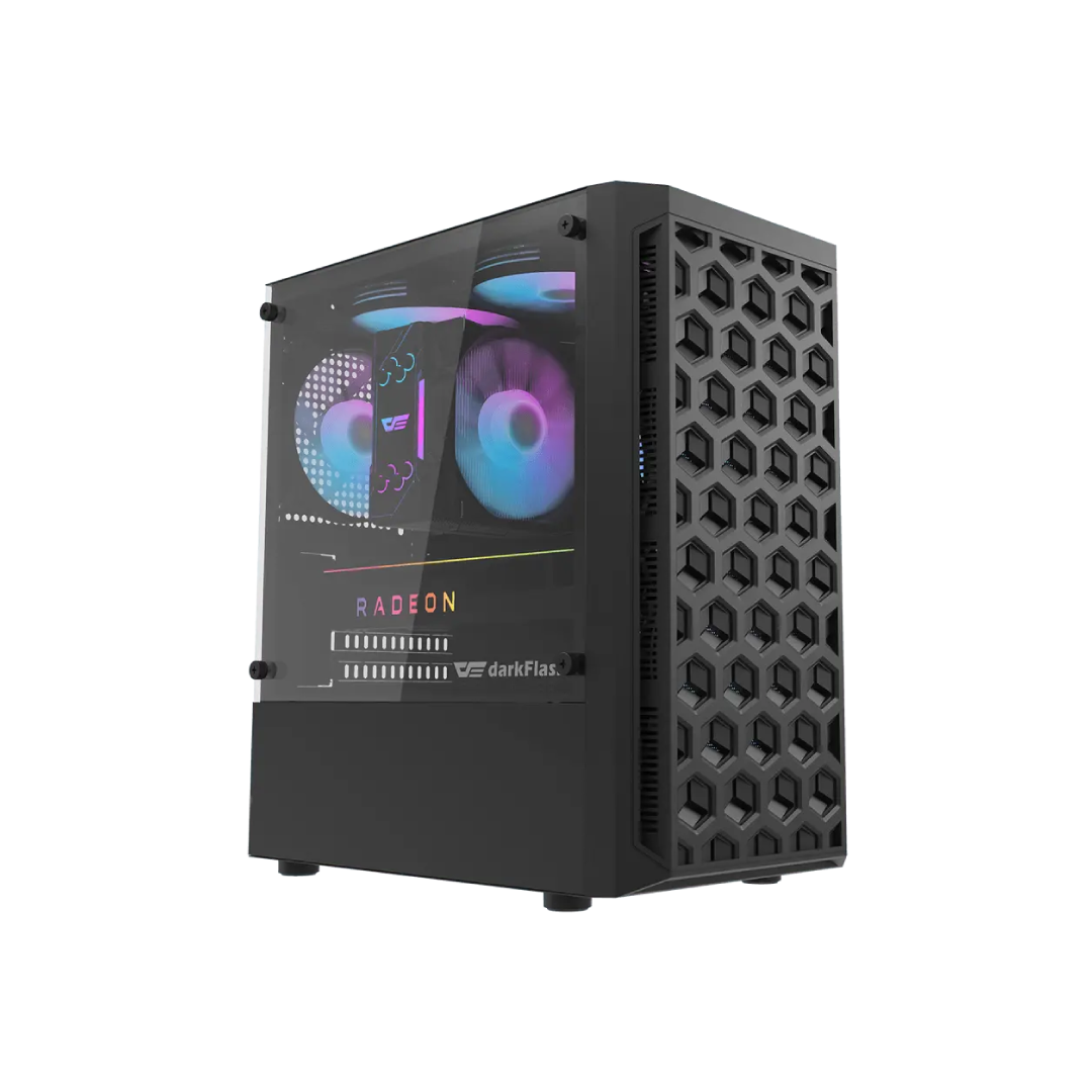 DarkFlash DK300M Black Micro‑ATX Gaming PC Case