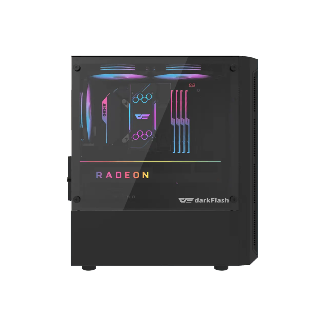 DarkFlash DK300M Black Micro‑ATX Gaming PC Case 2