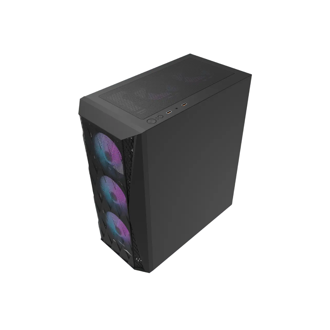 DarkFlash DK352 Black Mid-Tower Gaming PC Case 2