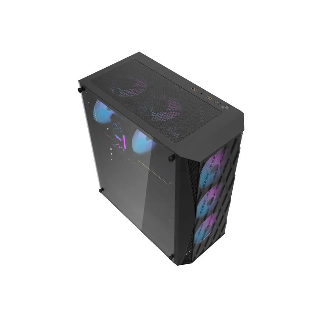 DarkFlash DK352 Black Mid-Tower Gaming PC Case 2
