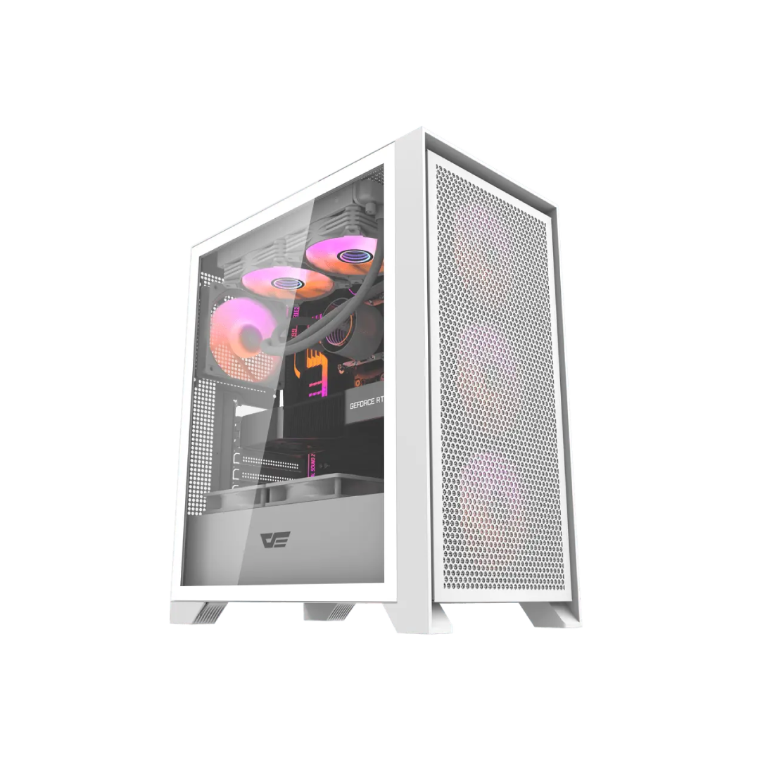 DarkFlash DRX70 Mesh White Mid‑Tower Gaming PC Case