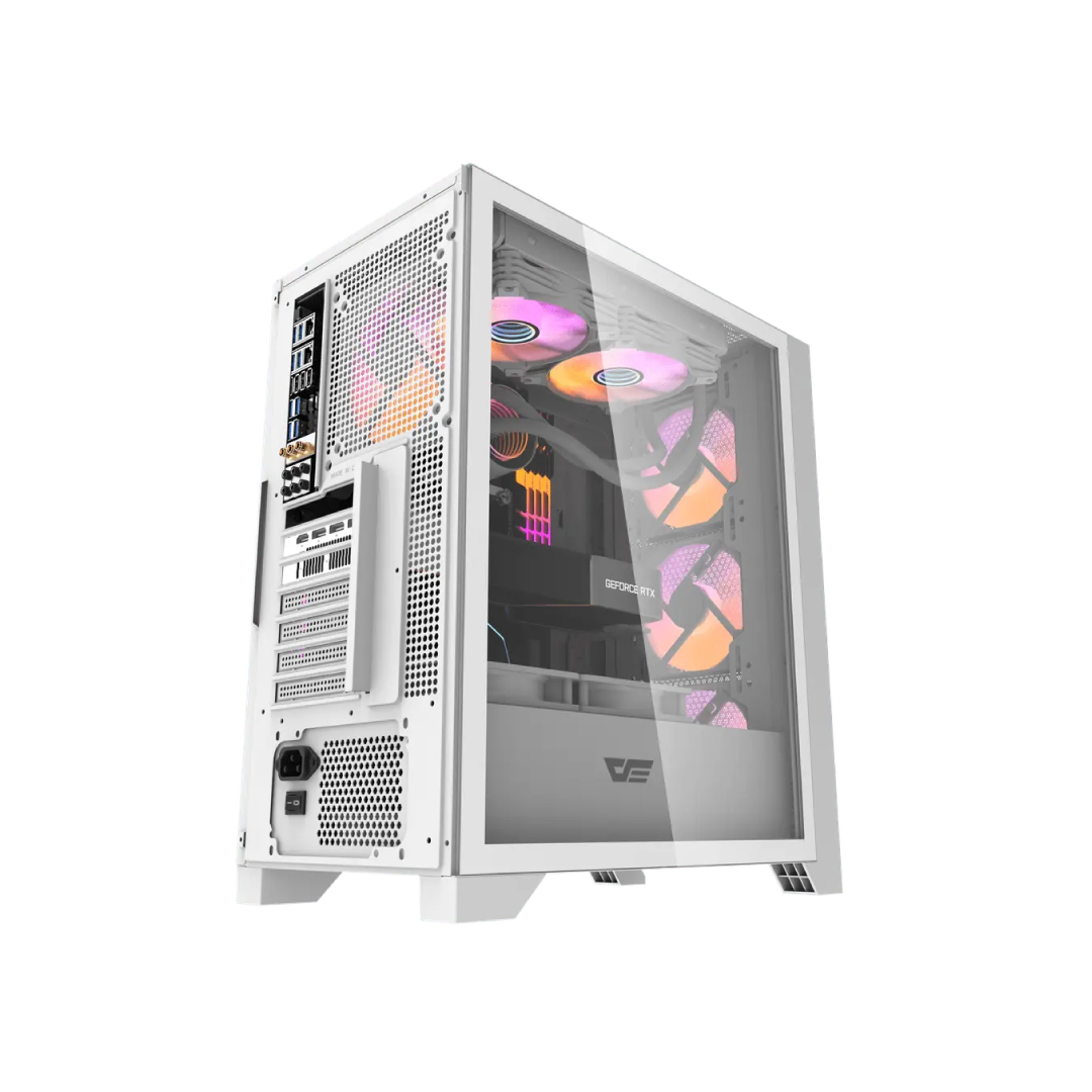 DarkFlash DRX70 Mesh White Mid‑Tower Gaming PC Case 2