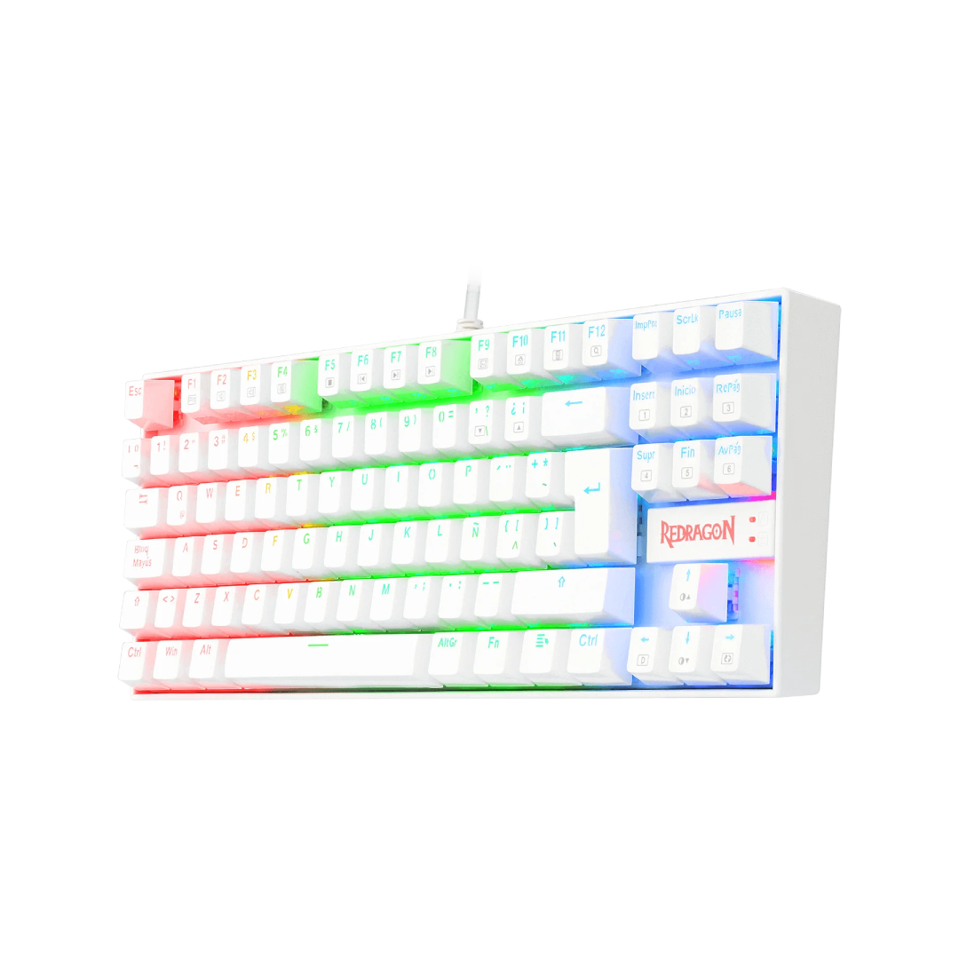 Redragon Kumara White K552W-RGB Mechanical Gaming Keyboard – Red Switch RGB TKL White (SKU: K552W-RGB) 1