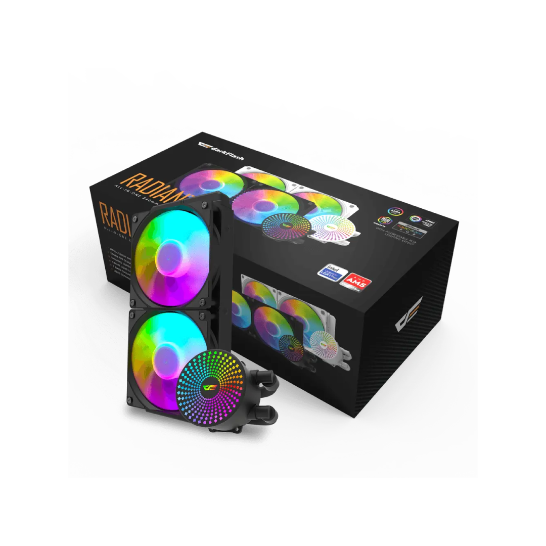DarkFlash Radiant DC240 Black ARGB 240mm All‑in‑One Liquid CPU Cooler