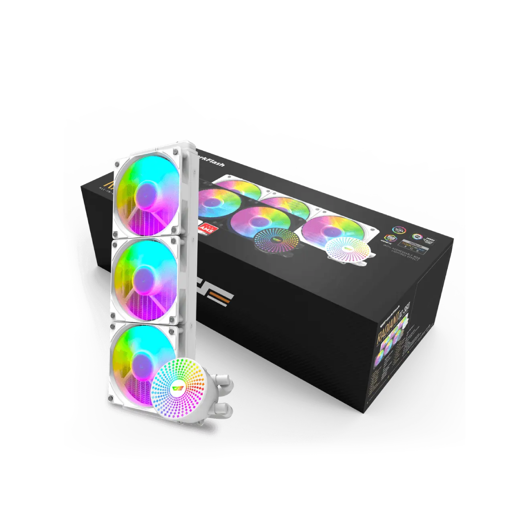 DarkFlash Radiant DC360 White ARGB 360mm All‑in‑One Liquid CPU Cooler
