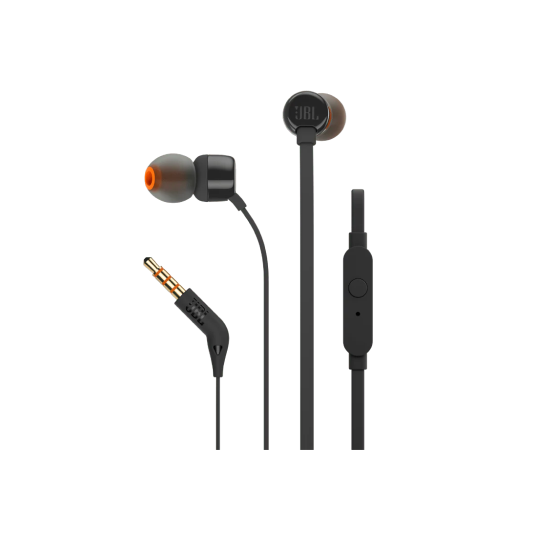 JBL TUNE110 Wired In‑Ear Headphones - Black