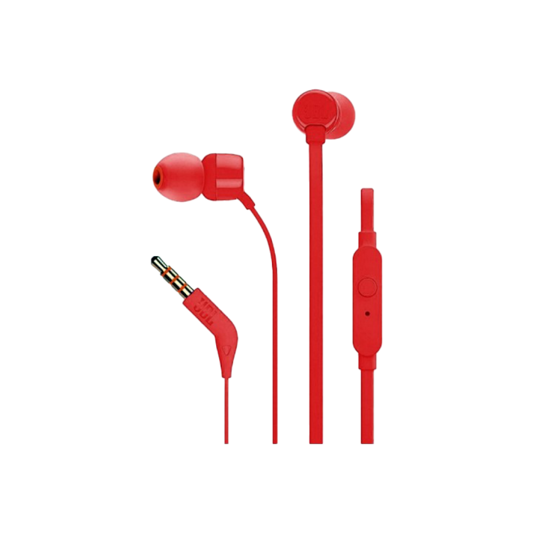 JBL TUNE110 Red Wired In‑Ear Headphones