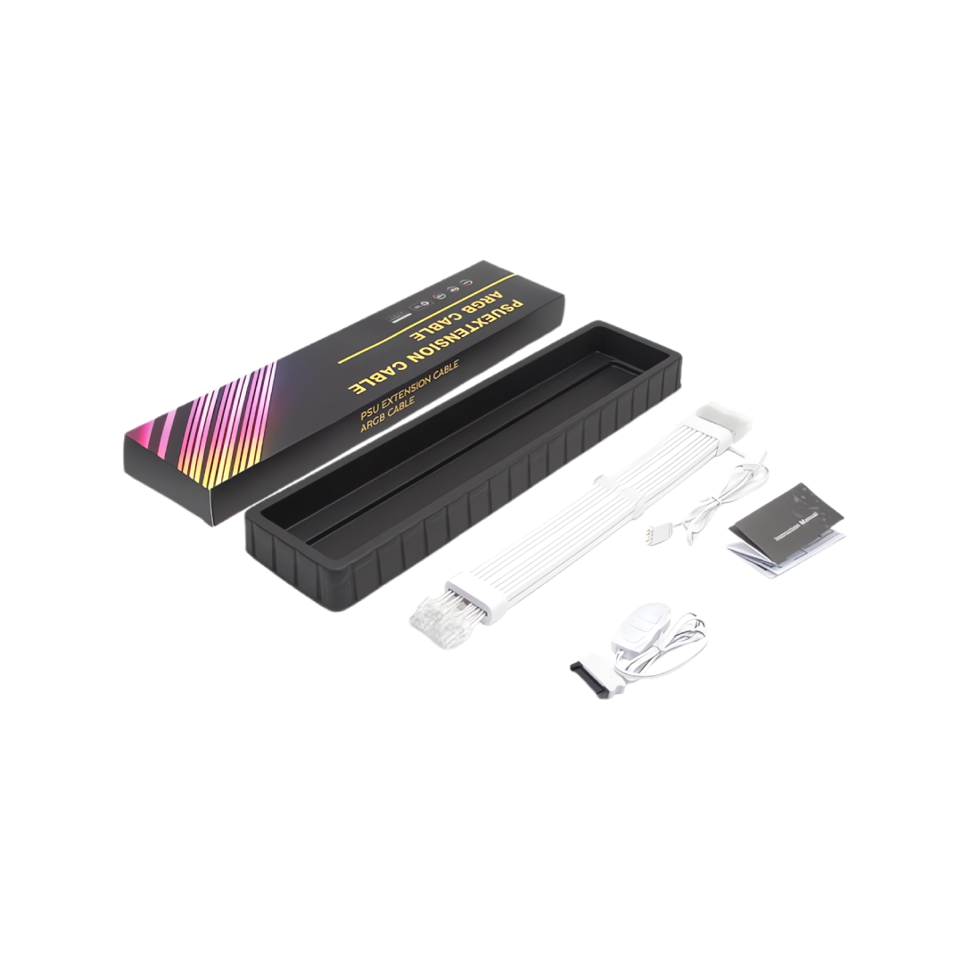 Tortox Extension Cable 8P×2 White – ARGB GPU Power Extension (Dual 8-Pin PCIe) 1