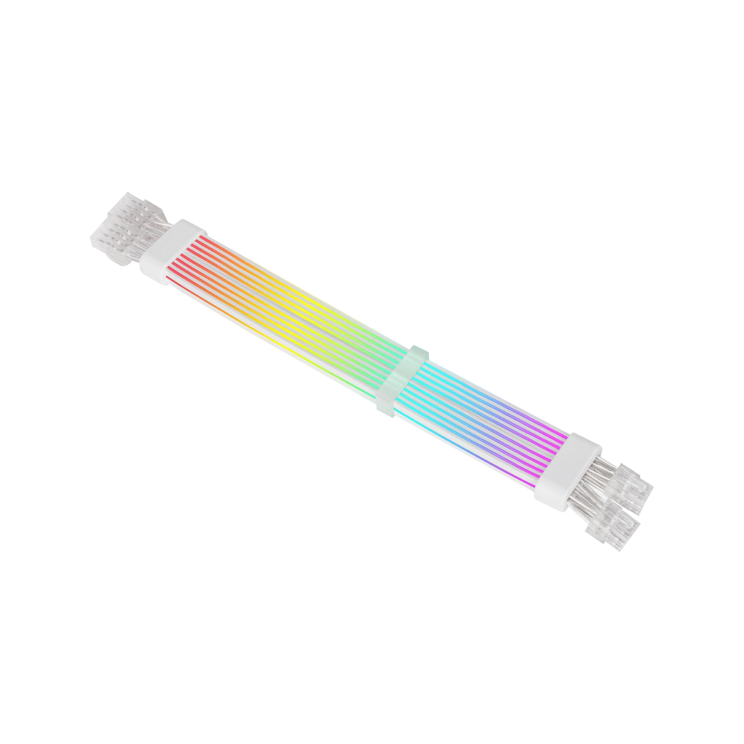 Tortox Extension Cable 8P×2 White – ARGB GPU Power Extension (Dual 8-Pin PCIe) 2