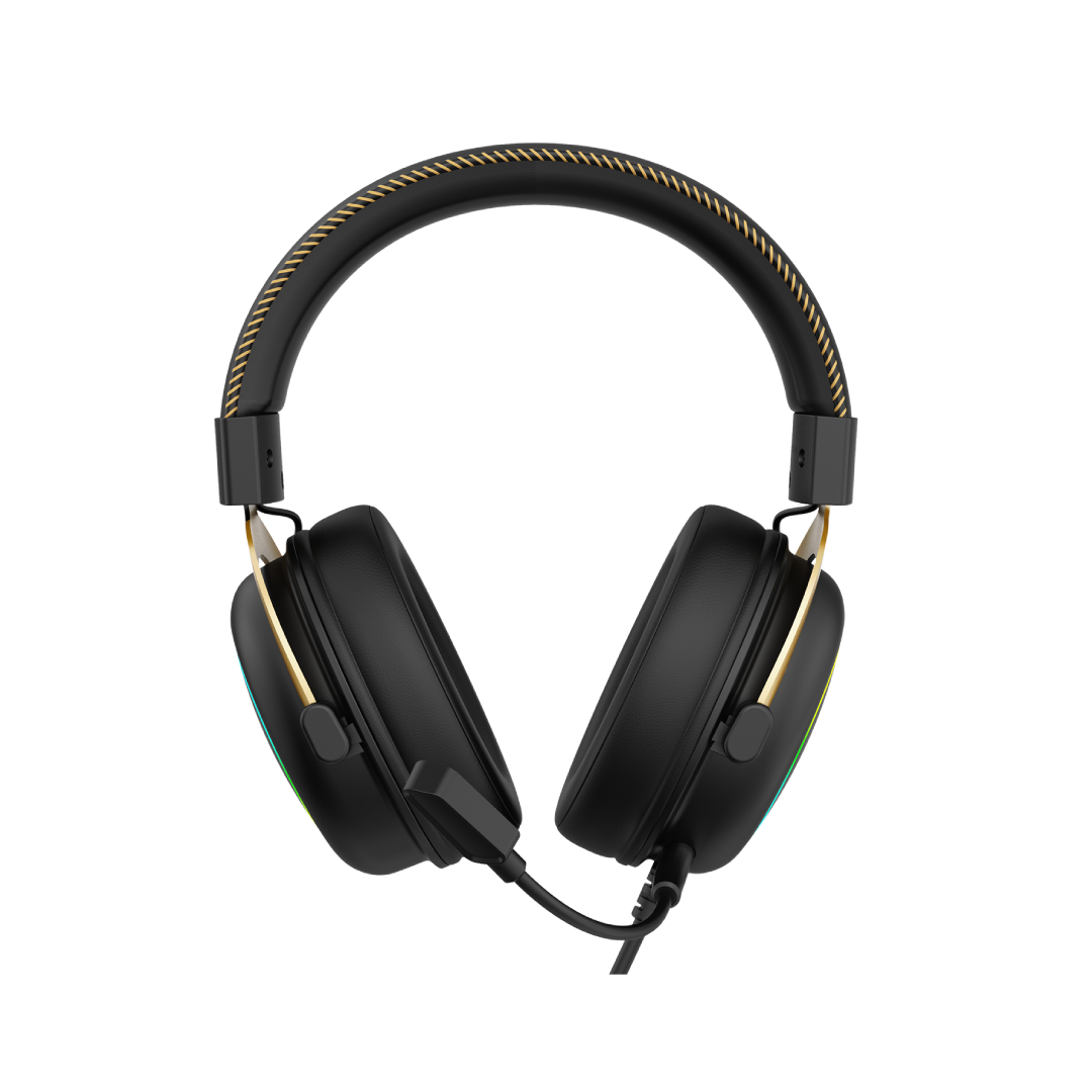 SADES Alchemist SA-913 GOLD USB Gaming Headset – 7.1 Surround / 50mm Drivers / ENC Mic / RGB Lighting 2