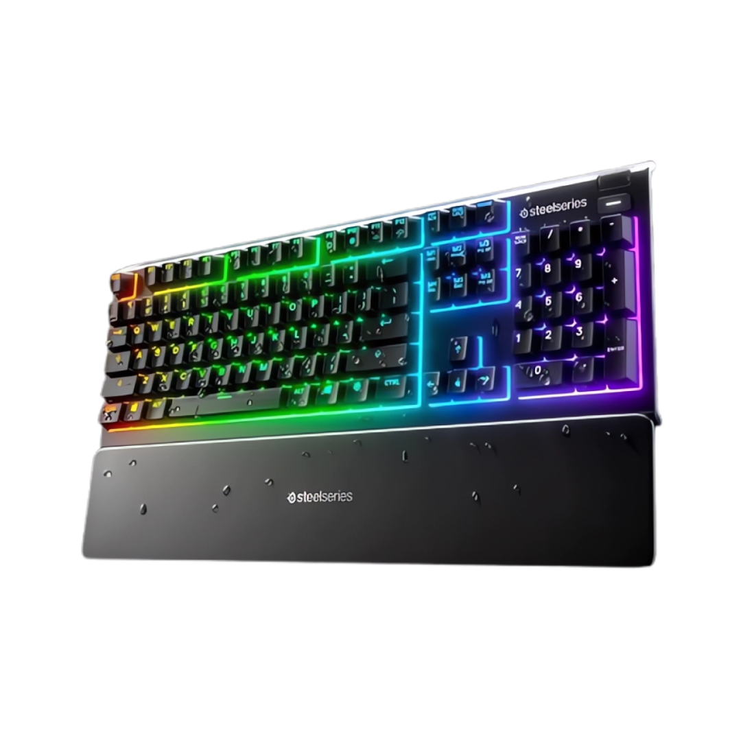 SteelSeries Apex 3 (64795) RGB Gaming Keyboard – Water Resistant, Quiet Switches 2