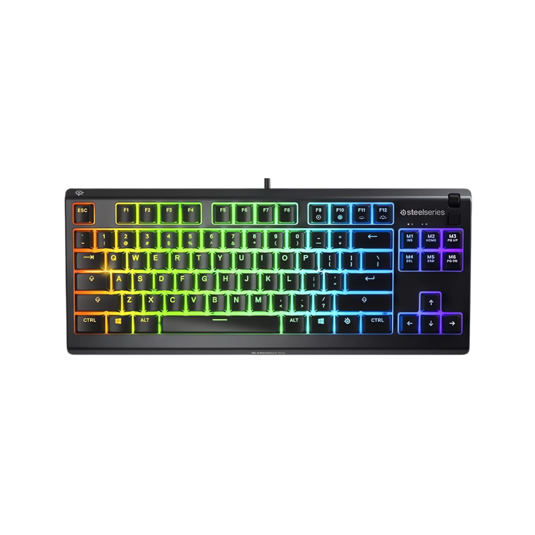 SteelSeries Apex 3 TKL (64831) RGB Gaming Keyboard – Compact, Water Resistant, Quiet Switches