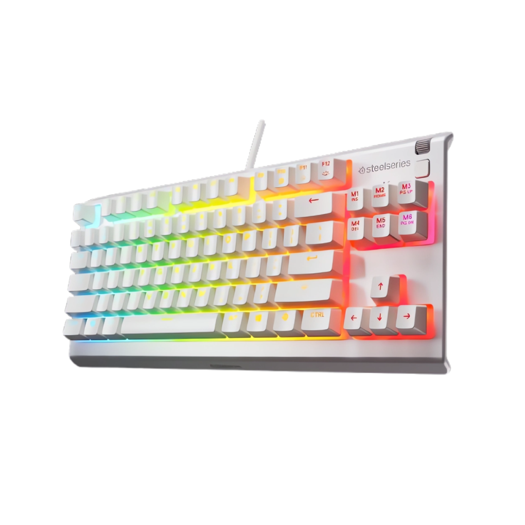 SteelSeries Apex 3 TKL White (64819) RGB Gaming Keyboard – Compact, Water Resistant, Quiet Switches 2