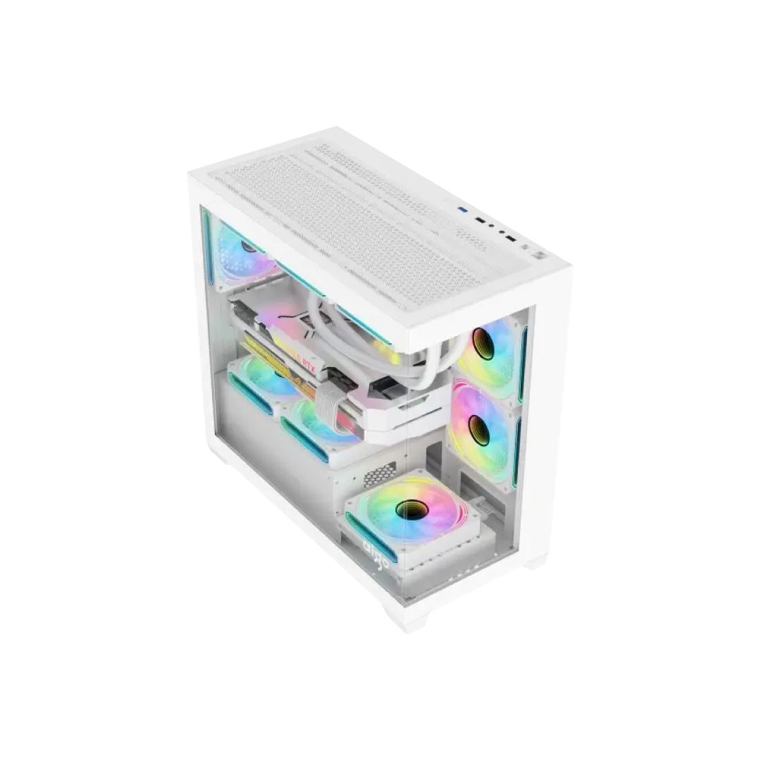Aigo C218M White Gaming Case + AE650W Power Supply 1