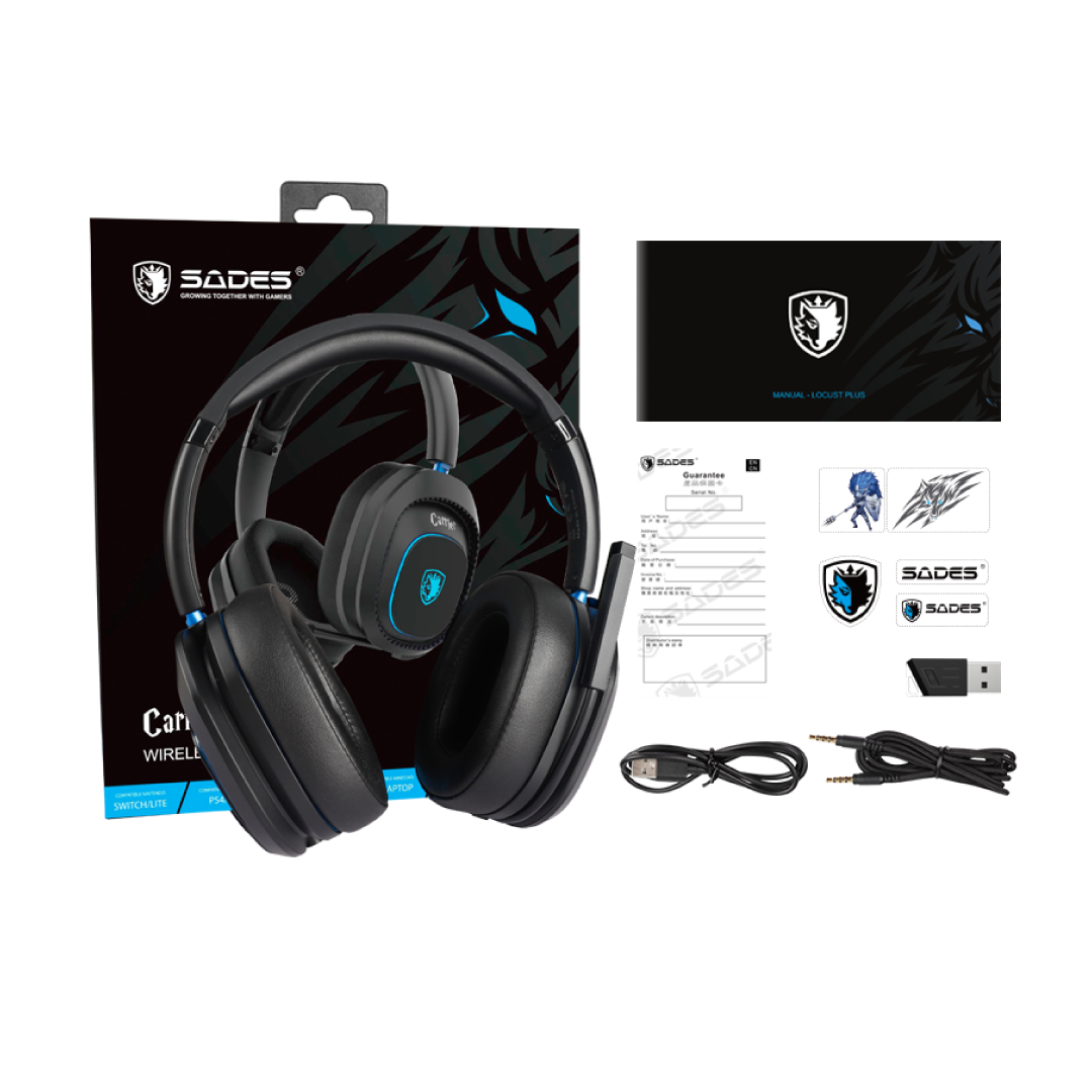 SADES Carrier SA-203 Wireless Gaming Headset – 2.4GHz / Bluetooth 5.0 / 3.5mm / 40ms Low Latency / RGB Lighting 6