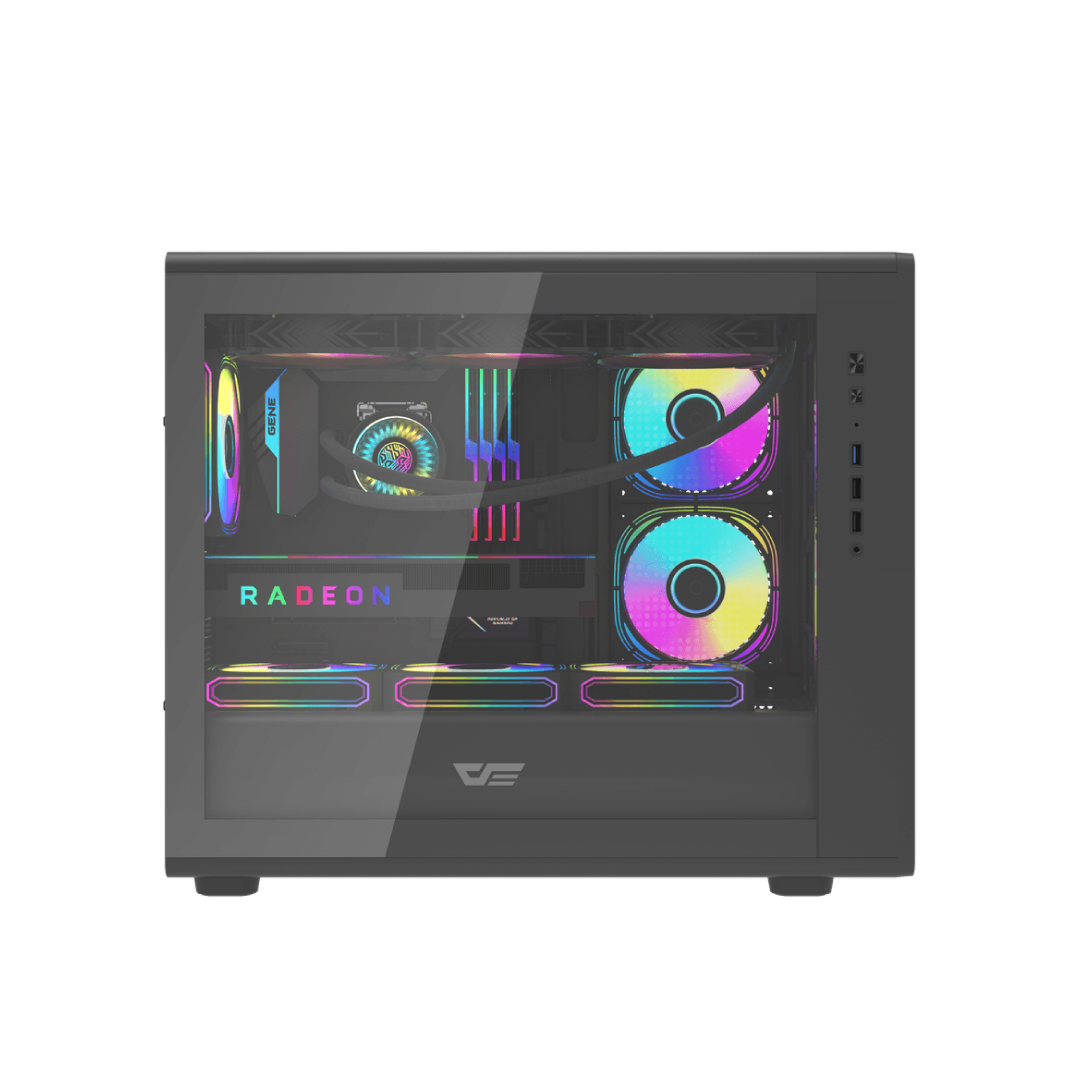 DarkFlash DB460M Black Mid‑Tower Gaming PC Case 3