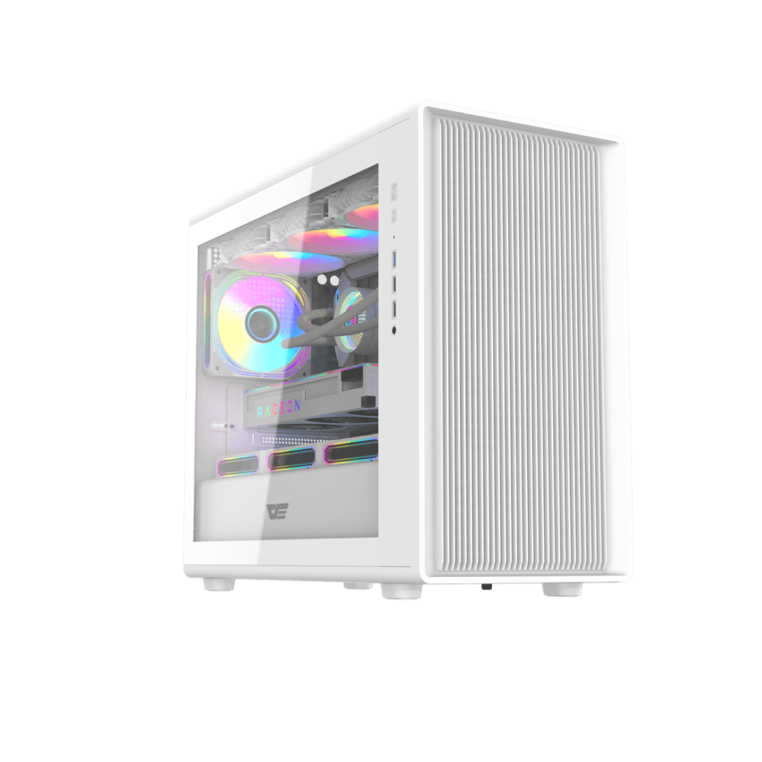 DarkFlash DB460M White Mid‑Tower Gaming PC Case