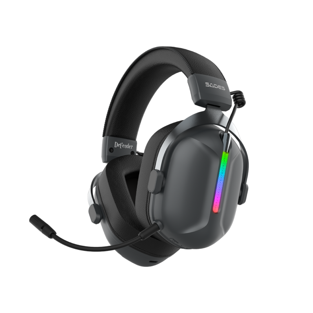 SADES Defender SA-206 Tri-Mode Gaming Headset – 2.4GHz / Bluetooth 5.3 / 3.5mm / 50mm Drivers / RGB / Low Latency