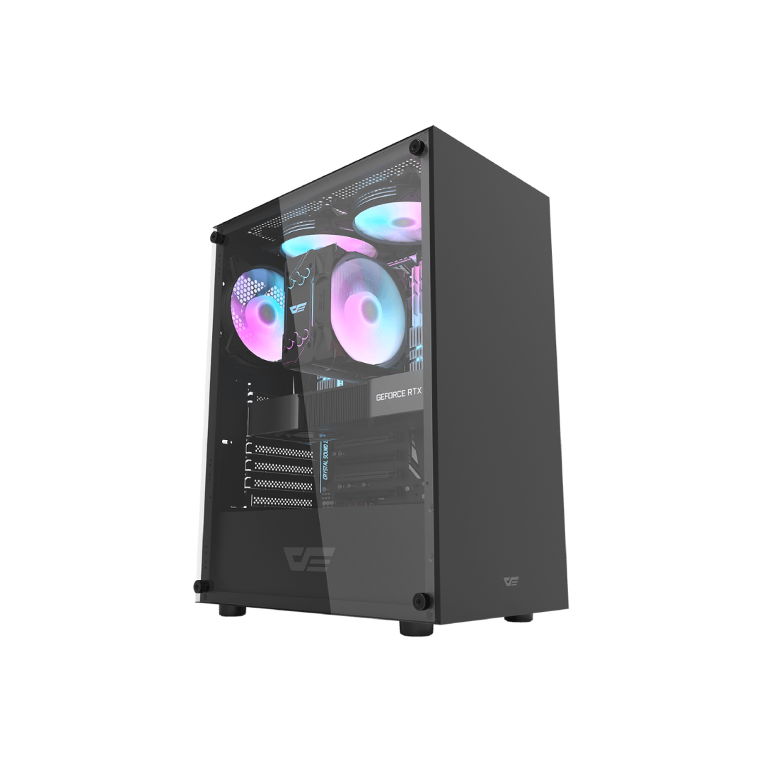 DarkFlash DK100 Black Mid‑Tower Gaming PC Case