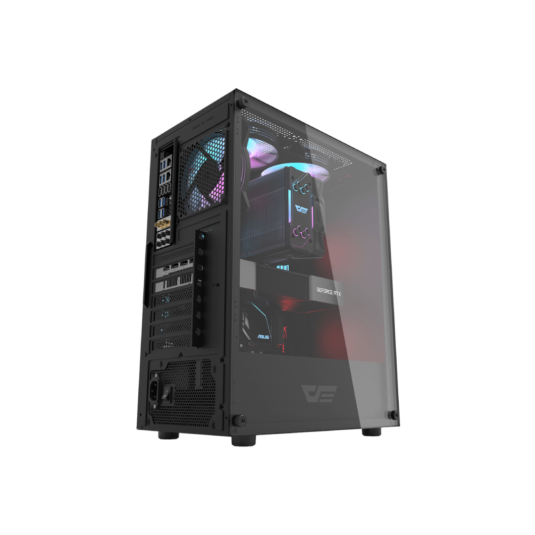DarkFlash DK100 Black Mid‑Tower Gaming PC Case 2