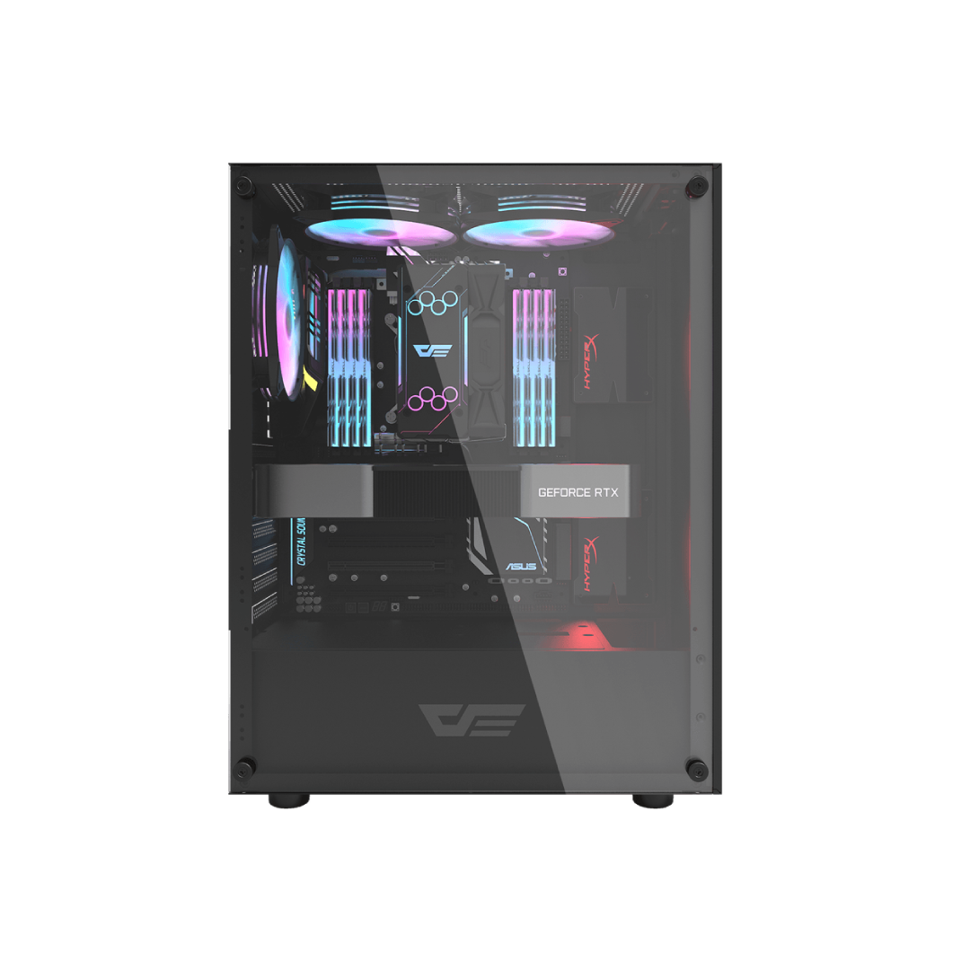 DarkFlash DK100 Black Mid‑Tower Gaming PC Case 3