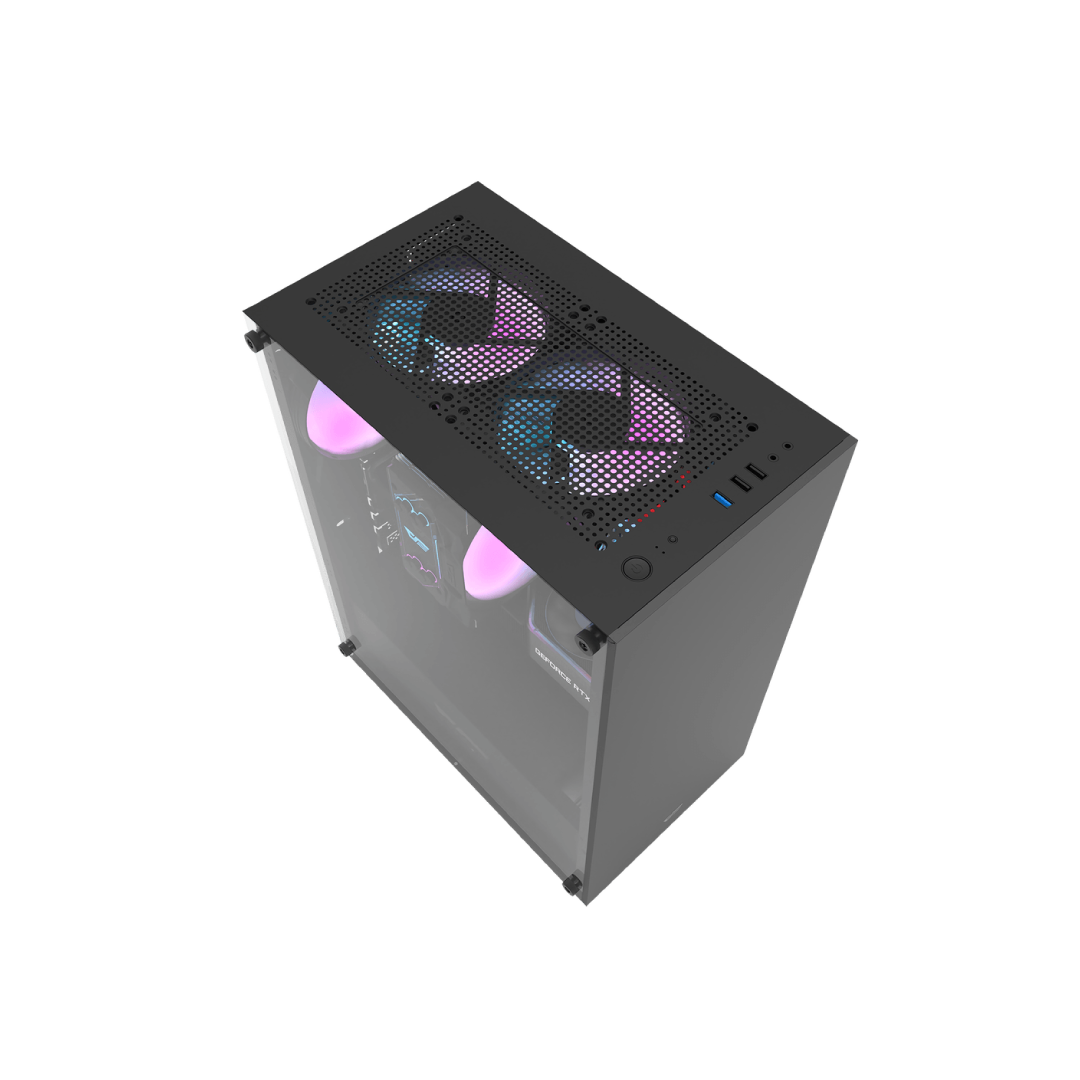 DarkFlash DK100 Black Mid‑Tower Gaming PC Case 8