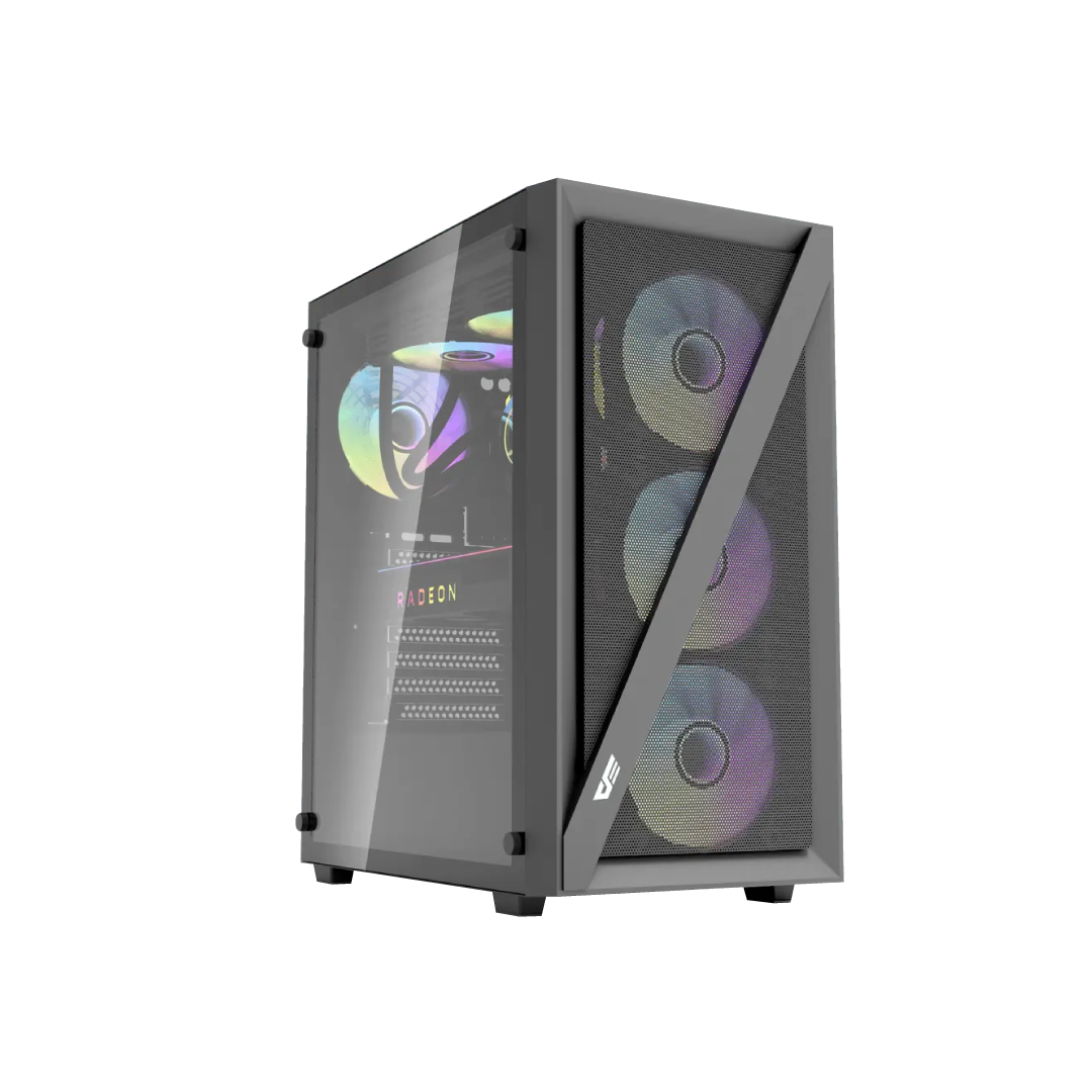 DarkFlash DK260 Air Mesh Black Mid‑Tower Gaming PC Case