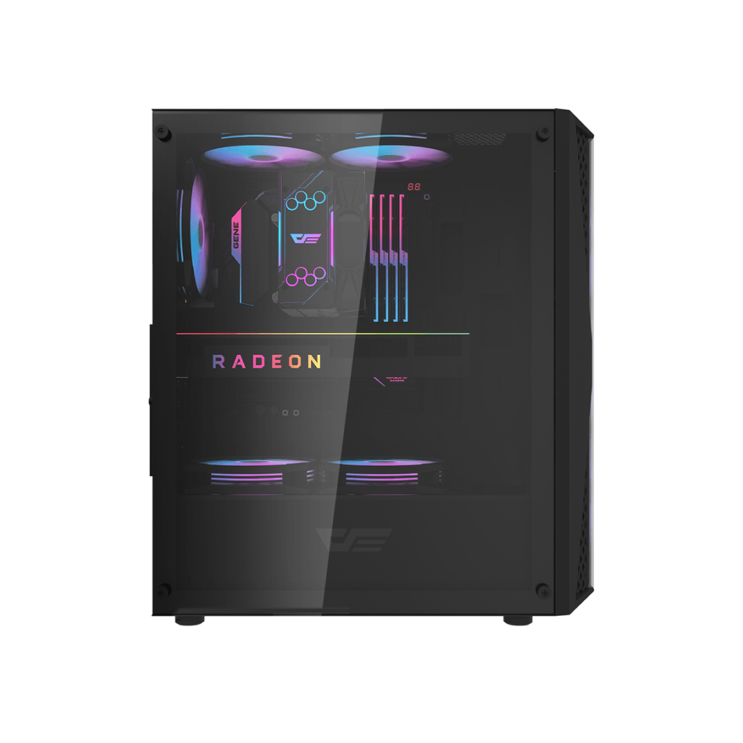 DarkFlash DK352 Plus Black Mid-Tower Gaming PC Case 2