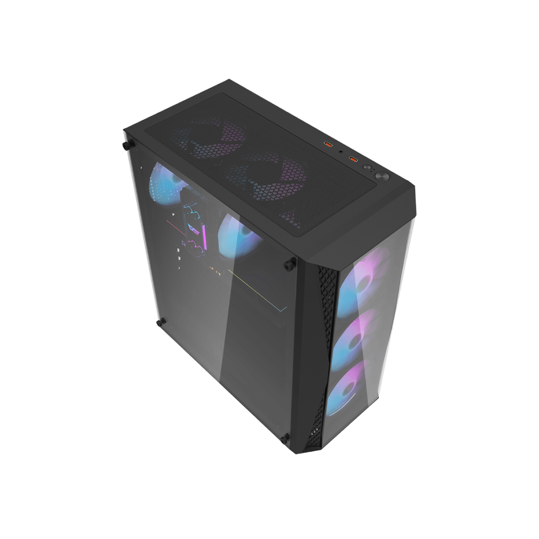 DarkFlash DK352 Plus Black Mid-Tower Gaming PC Case 3