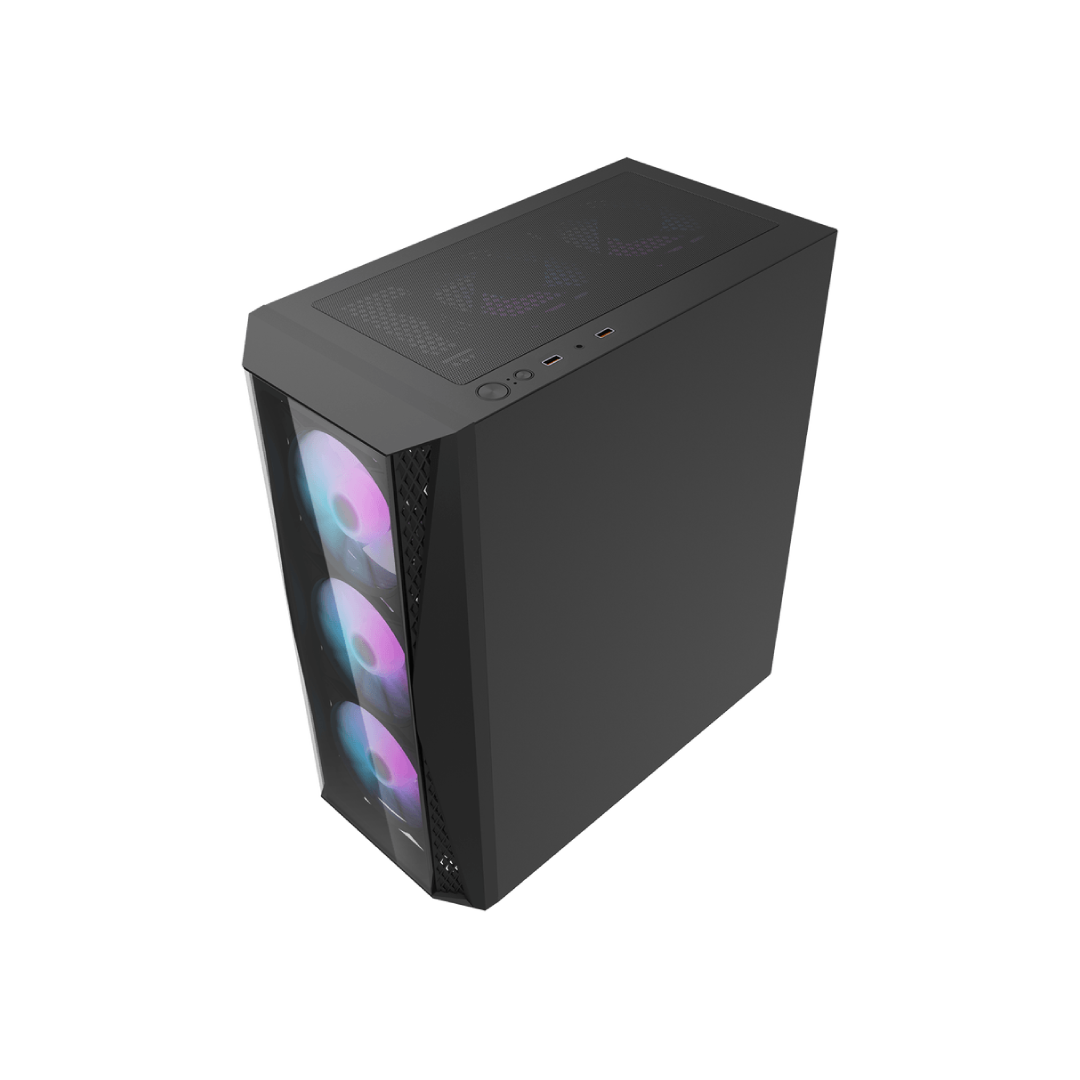 DarkFlash DK352 Plus Black Mid-Tower Gaming PC Case 4