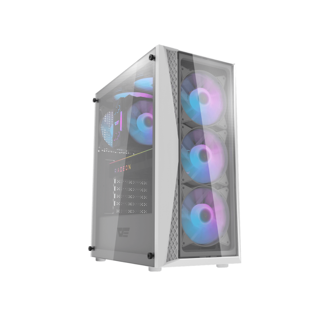 DarkFlash DK352 Plus White Mid-Tower Gaming PC Case
