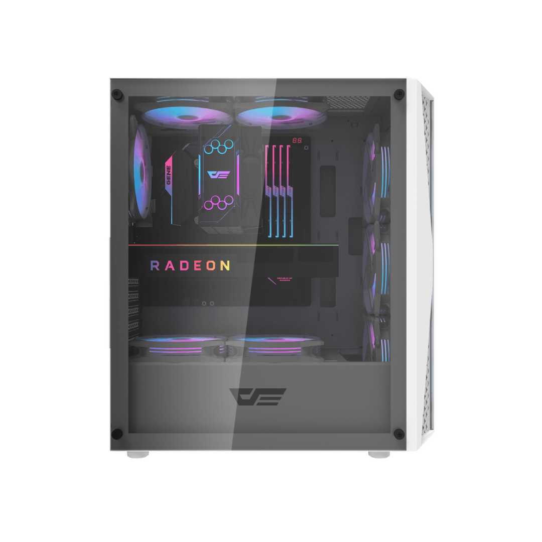DarkFlash DK352 Plus White Mid-Tower Gaming PC Case 2