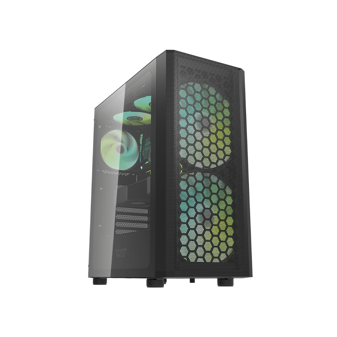 DarkFlash DK360 Black Mid-Tower Gaming PC Case