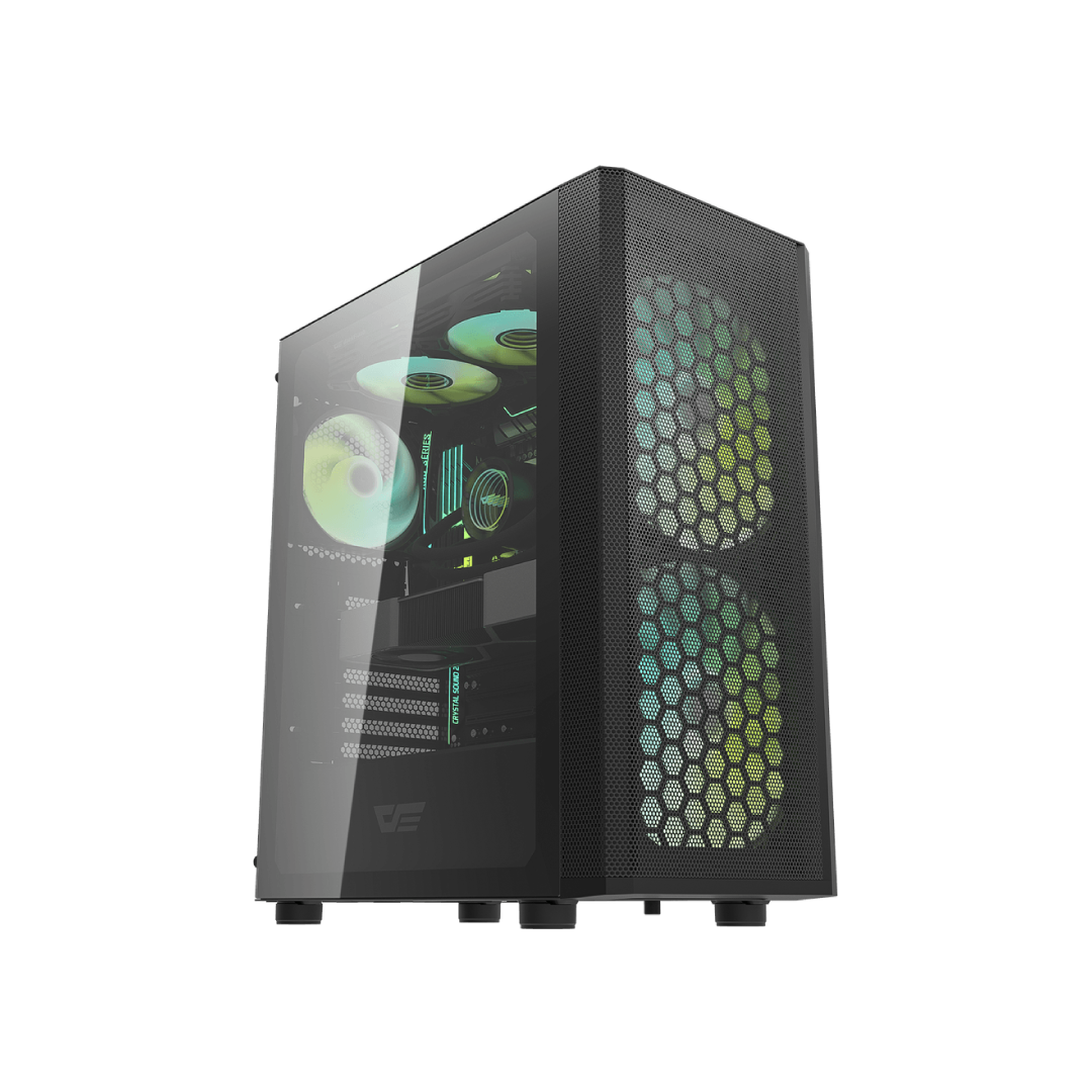 DarkFlash DK360 Black Mid-Tower Gaming PC Case 2
