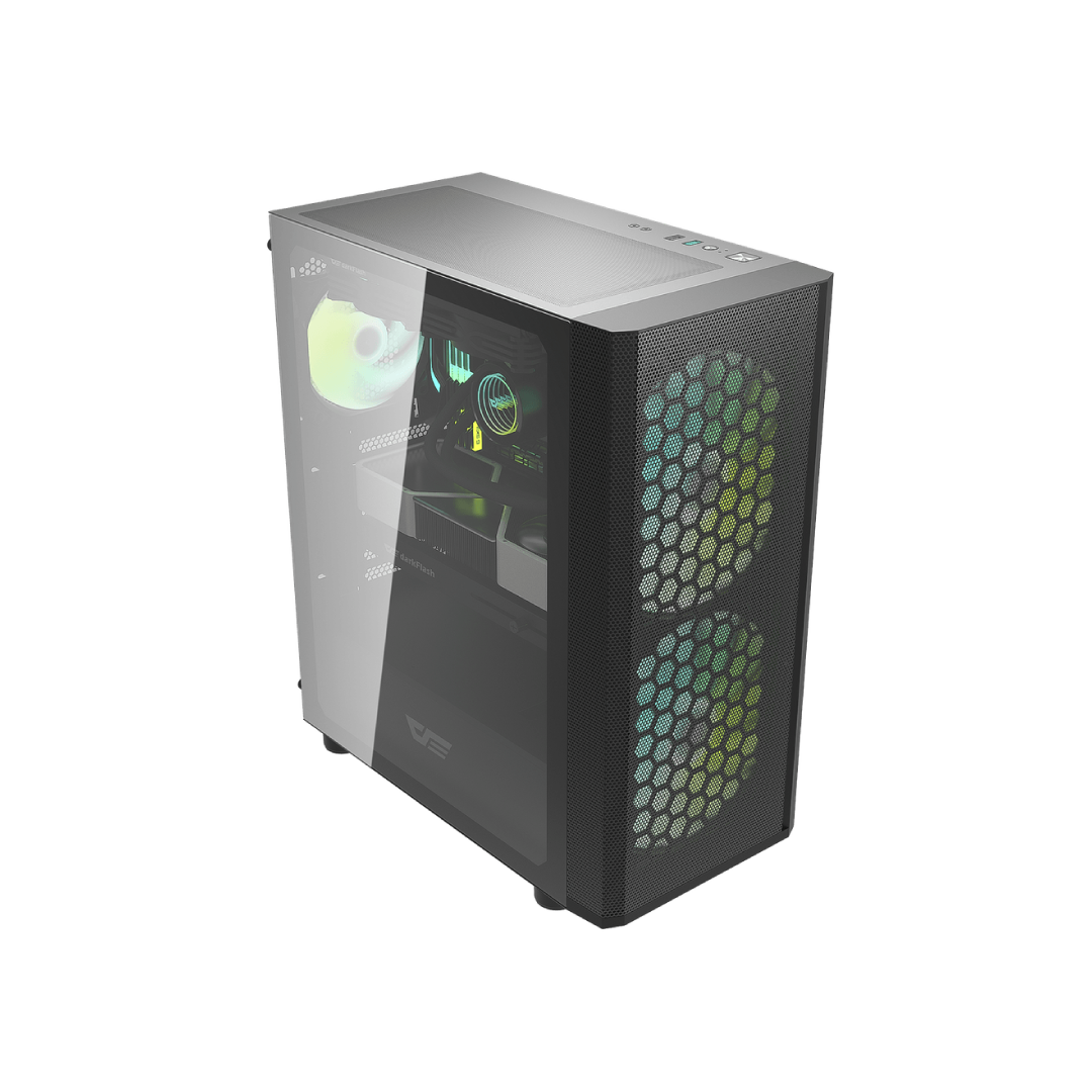 DarkFlash DK360 Black Mid-Tower Gaming PC Case 7