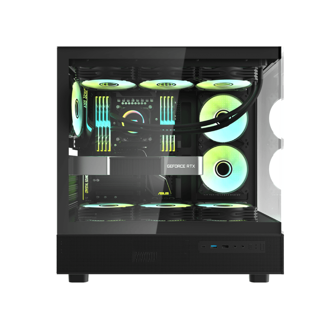 DarkFlash DPX90 Black Mid-Tower Gaming PC Case 2