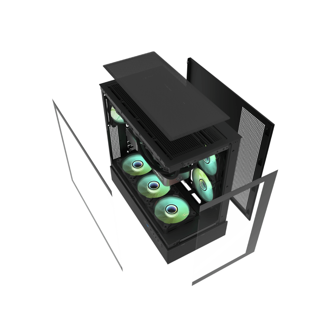 DarkFlash DPX90 Black Mid-Tower Gaming PC Case 7