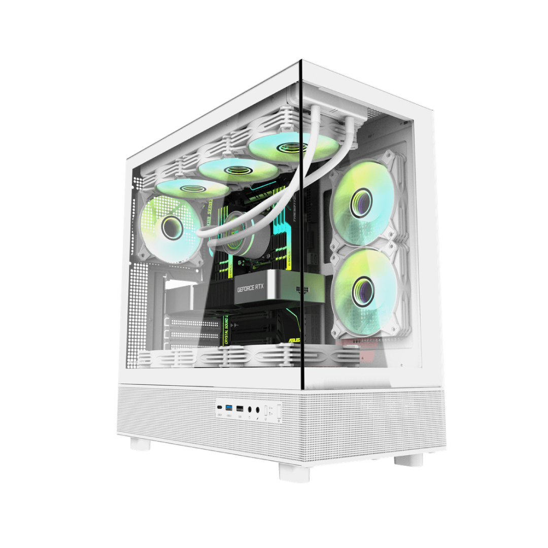 DarkFlash DPX90 White Mid‑Tower Gaming PC Case