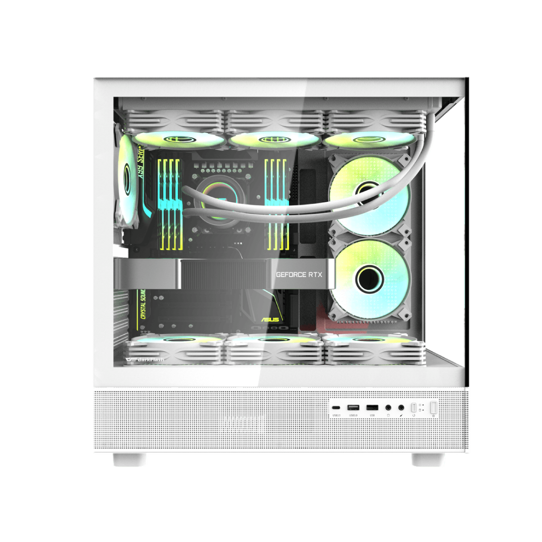 DarkFlash DPX90 White Mid‑Tower Gaming PC Case 2