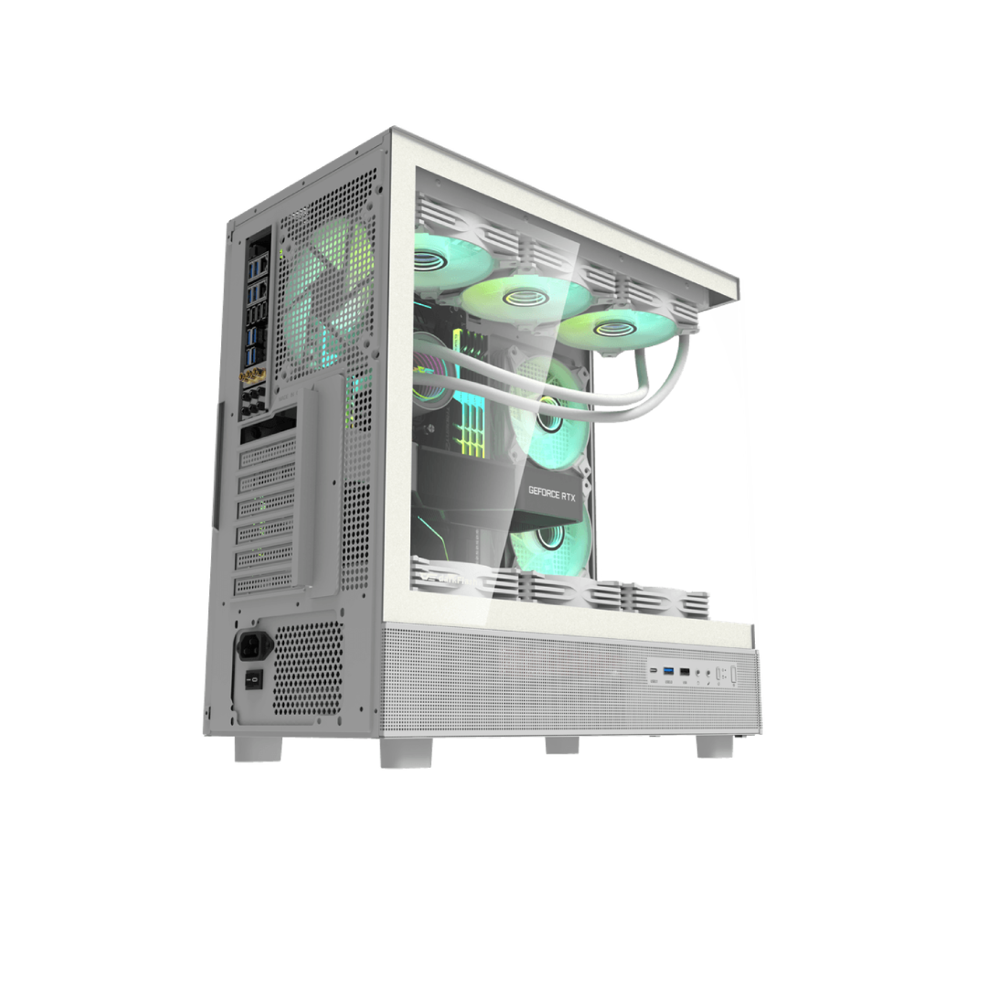 DarkFlash DPX90 White Mid‑Tower Gaming PC Case 3