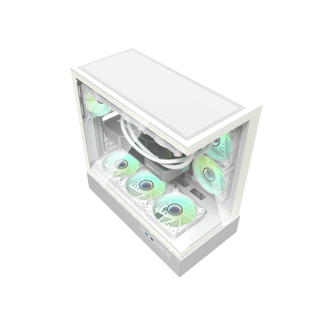 DarkFlash DPX90 White Mid‑Tower Gaming PC Case 4