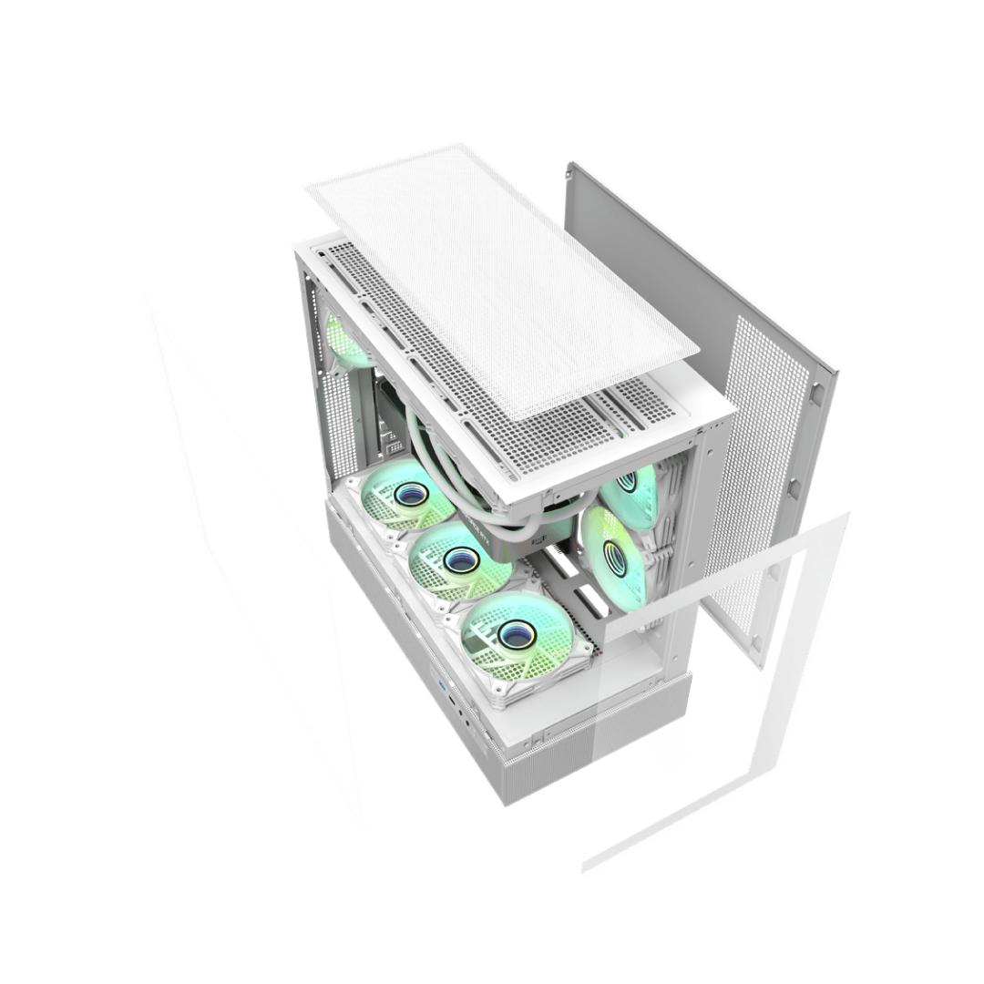 DarkFlash DPX90 White Mid‑Tower Gaming PC Case 7