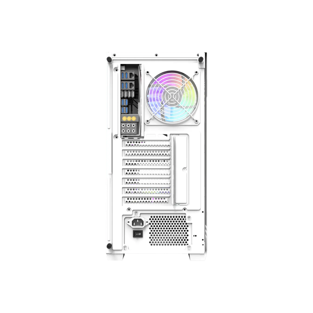 DarkFlash DS900 Glass White Mid‑Tower Gaming PC Case 1