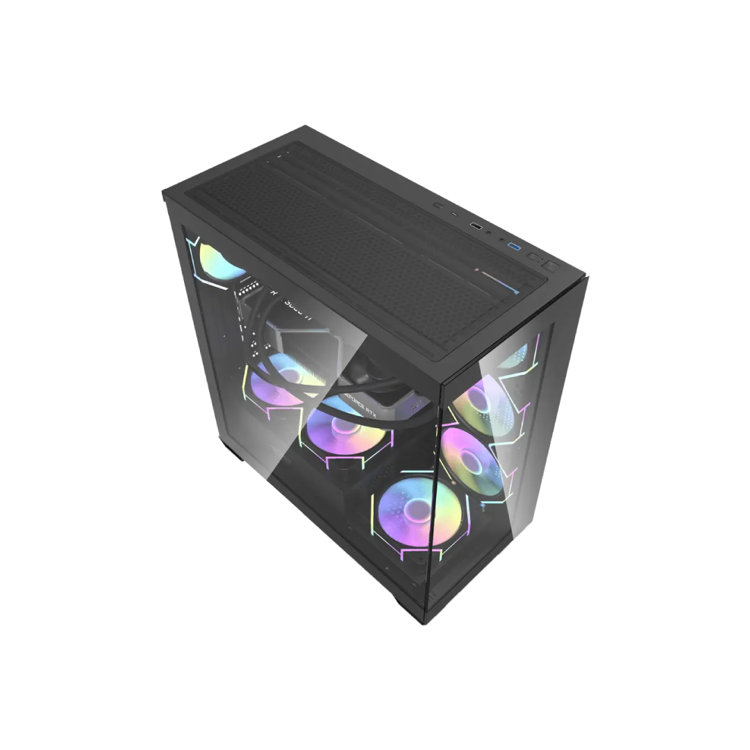 DarkFlash DS900 Glass Black Mid‑Tower Gaming PC Case 1