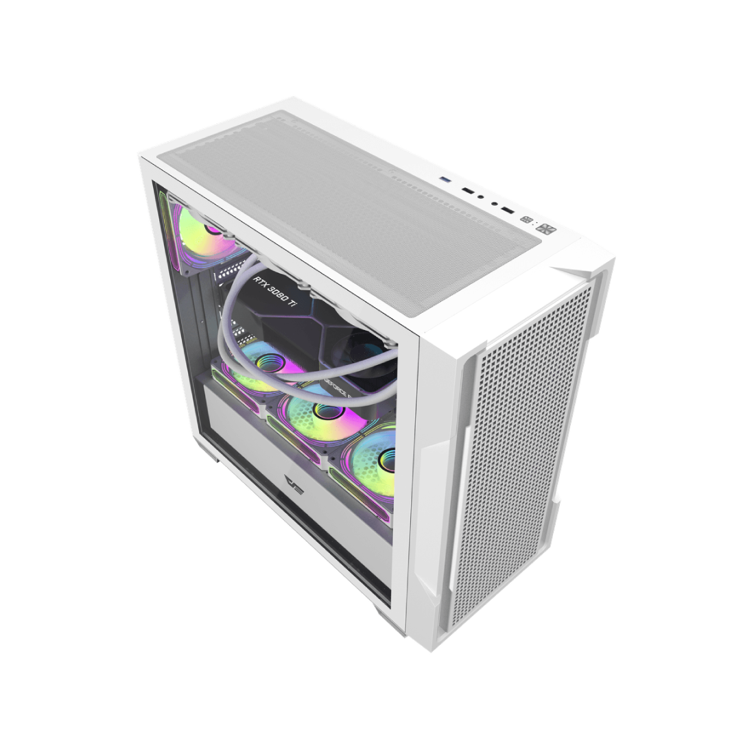 DarkFlash DS900 Mesh White Mid‑Tower Gaming PC Case 4