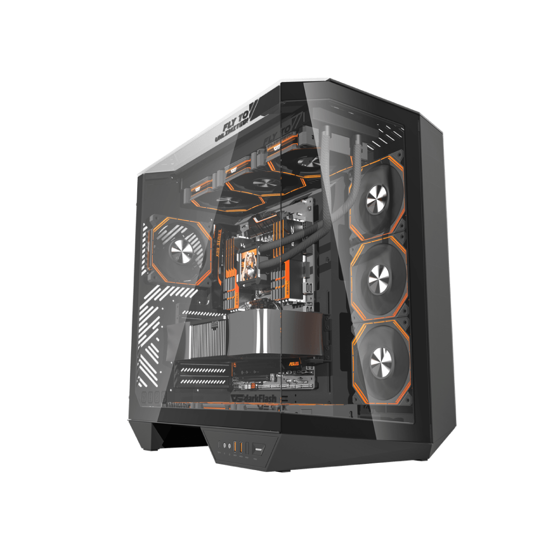 DarkFlash ARCEE DY470 Black Full‑Tower ATX Gaming PC Case