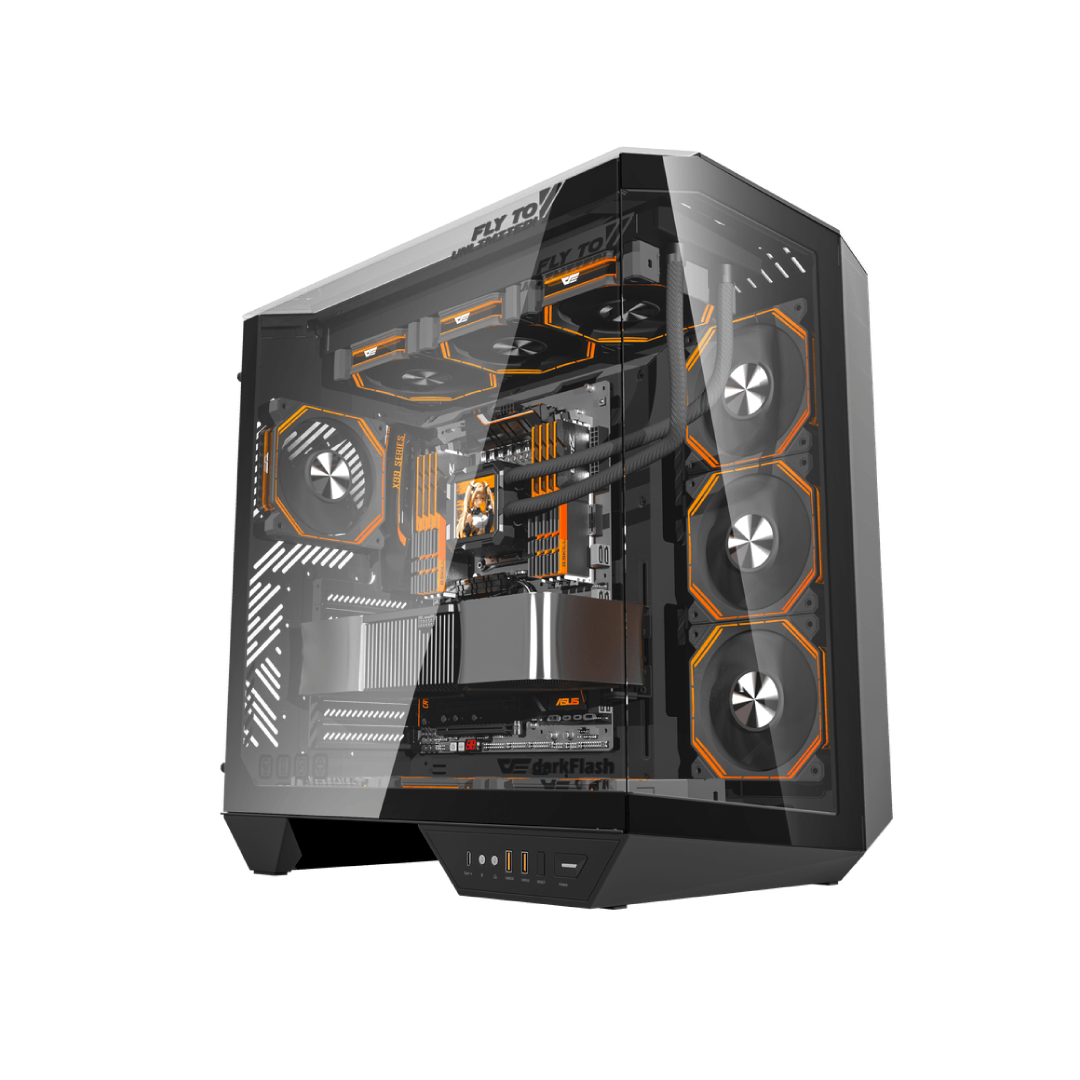 DarkFlash ARCEE DY470 Black Full‑Tower ATX Gaming PC Case 2